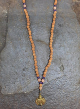 Load image into Gallery viewer, Rudaska, Peach Moonstone &amp; Amethyst Mala
