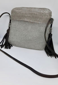 Steel Bag with Leather Tassels