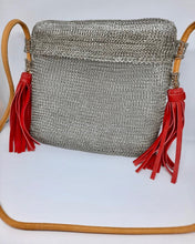 Load image into Gallery viewer, Steel Bag with Leather Tassels
