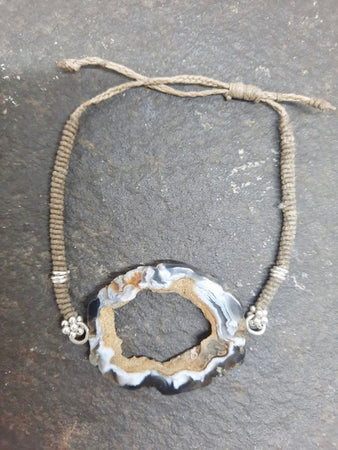 Geode on Silver Bracelet