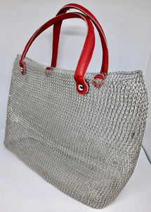 Steel Bag with Leather Handles