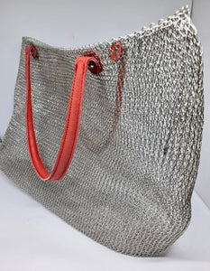 Steel Bag with Leather Handles (large)