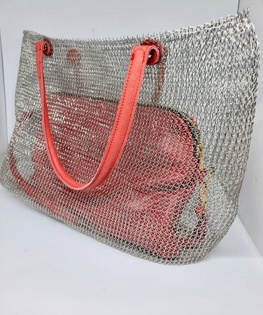 Steel Bag with Leather Handles (large)