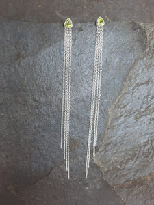 Peridot Long Chain Earrings