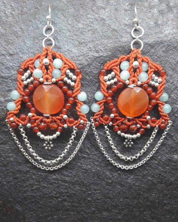 Carnelian & Amazonite Earrings