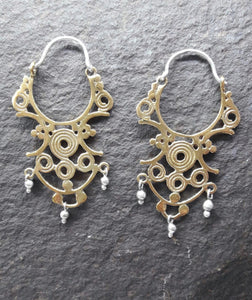 Circle Bell Brass Earrings