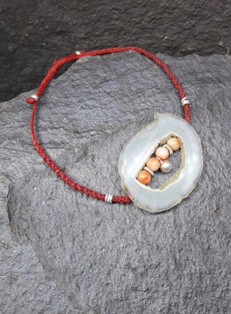 Geode & Coral Bracelet