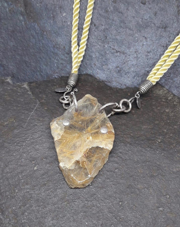 Gold Rutilated Quartz Pendant