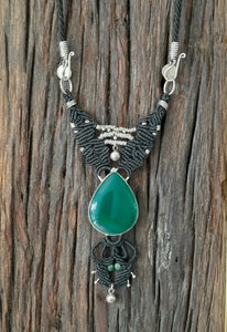 Green Onyx & Jade Pendant