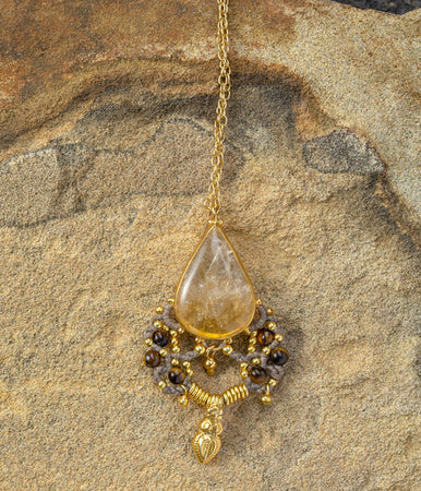 Citrine & Tiger Eye Pendant