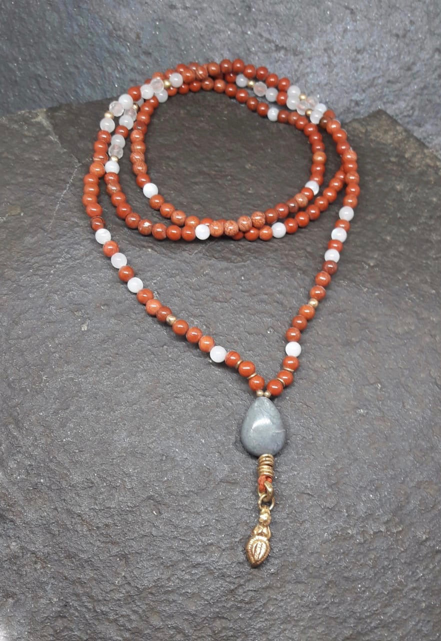 Red Jasper & Rose Quartz Mala