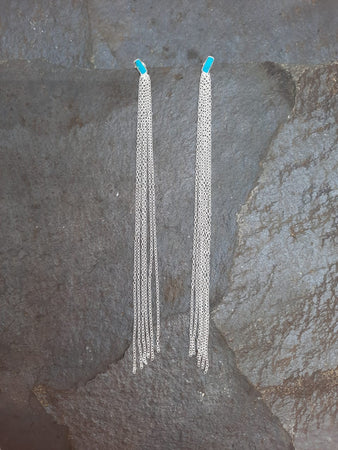 Turquoise Long Chain Earrings