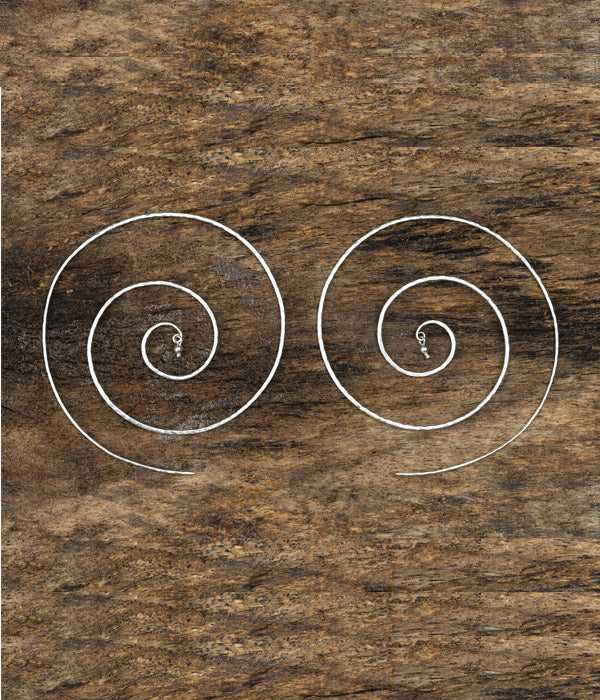 Fibonacci Silver Large Earrings