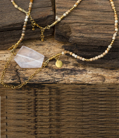 Rose Quartz & Picture Jasper Necklace