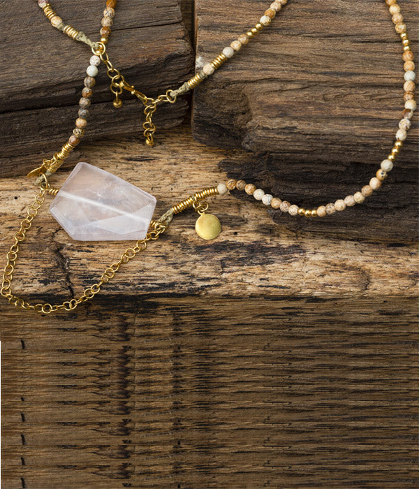 Rose Quartz & Picture Jasper Necklace