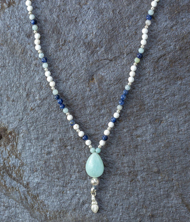 Amazonite, Howlite & Lapis Lazuli Mala