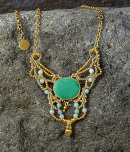 Malachite & Amazonite Gold Vermeil Necklace