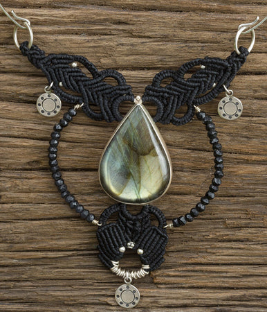 Labradorite & Onyx Pendant